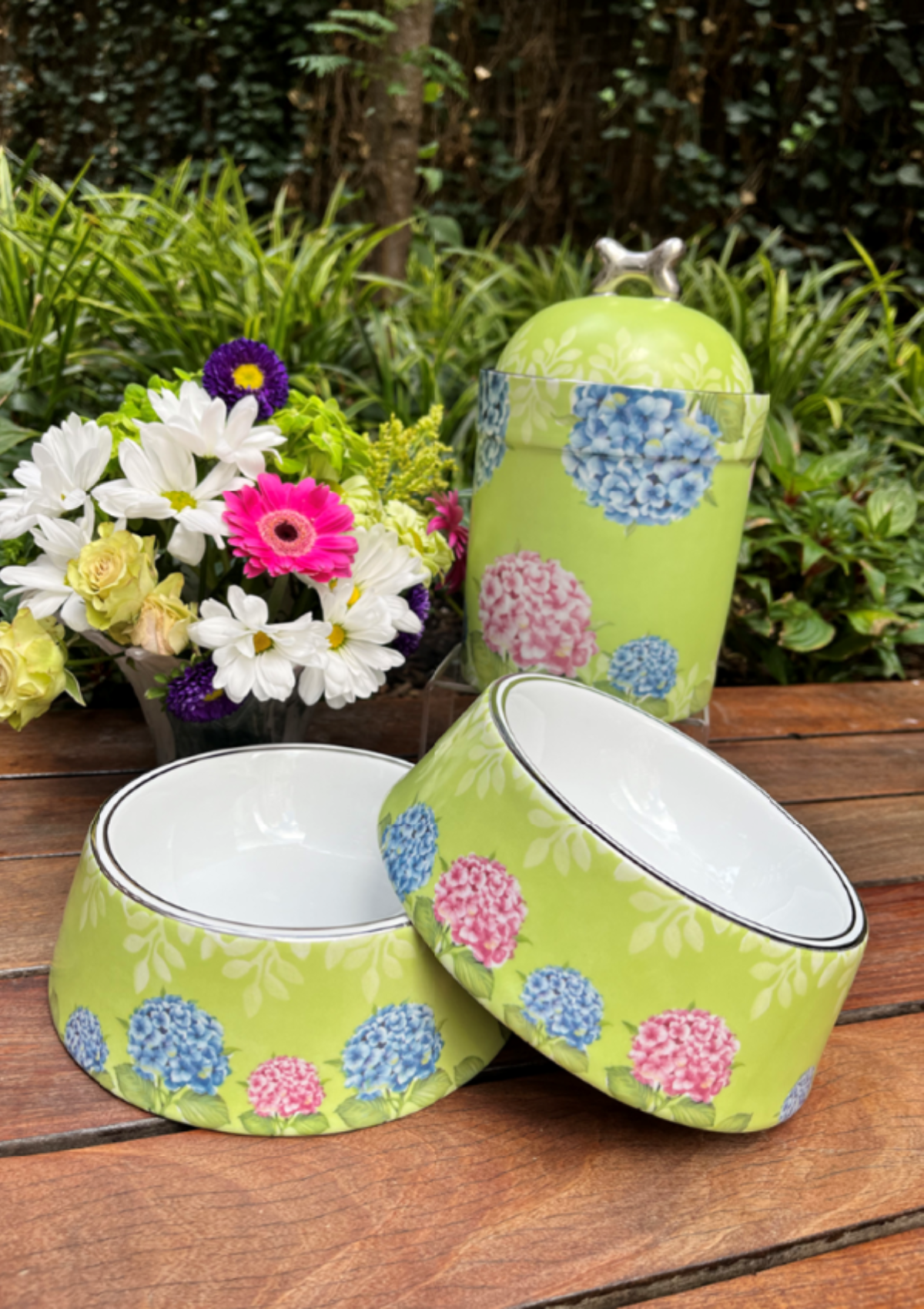 Mint Hydrangeas Dog Set