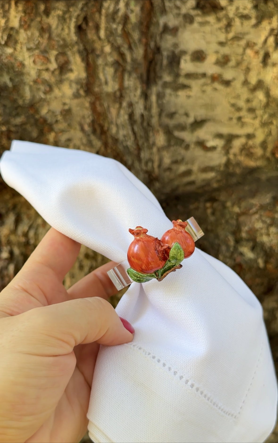 Pomegranate Napkin Ring (Set of 2)