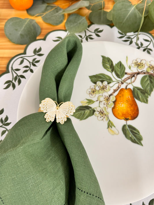 Butterfly napkin ring, metal (set of 2)
