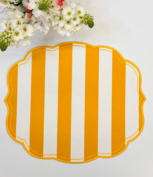 Yellow stripes placemat Waterproof