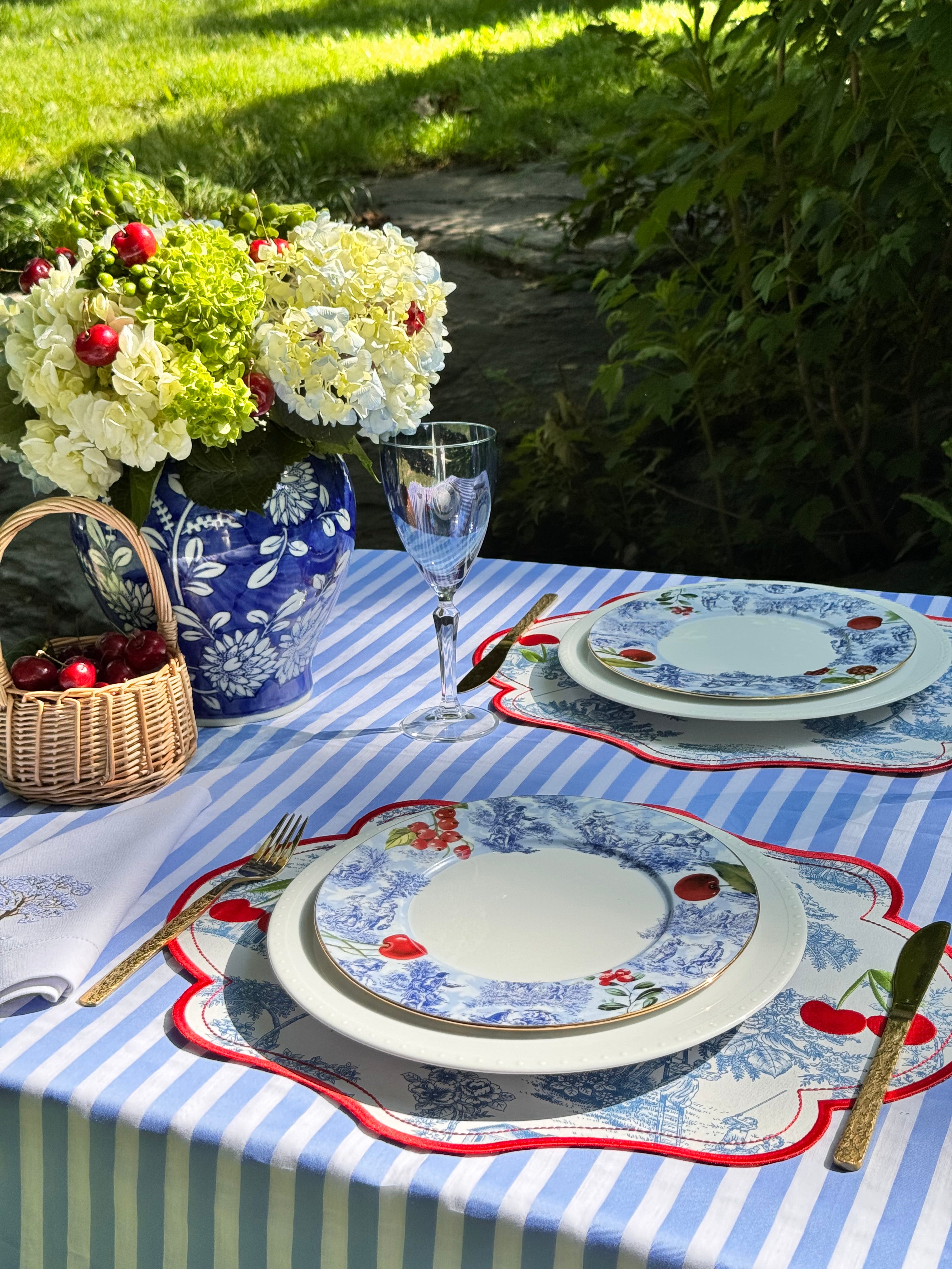 Toile & Cherry Dessert Set