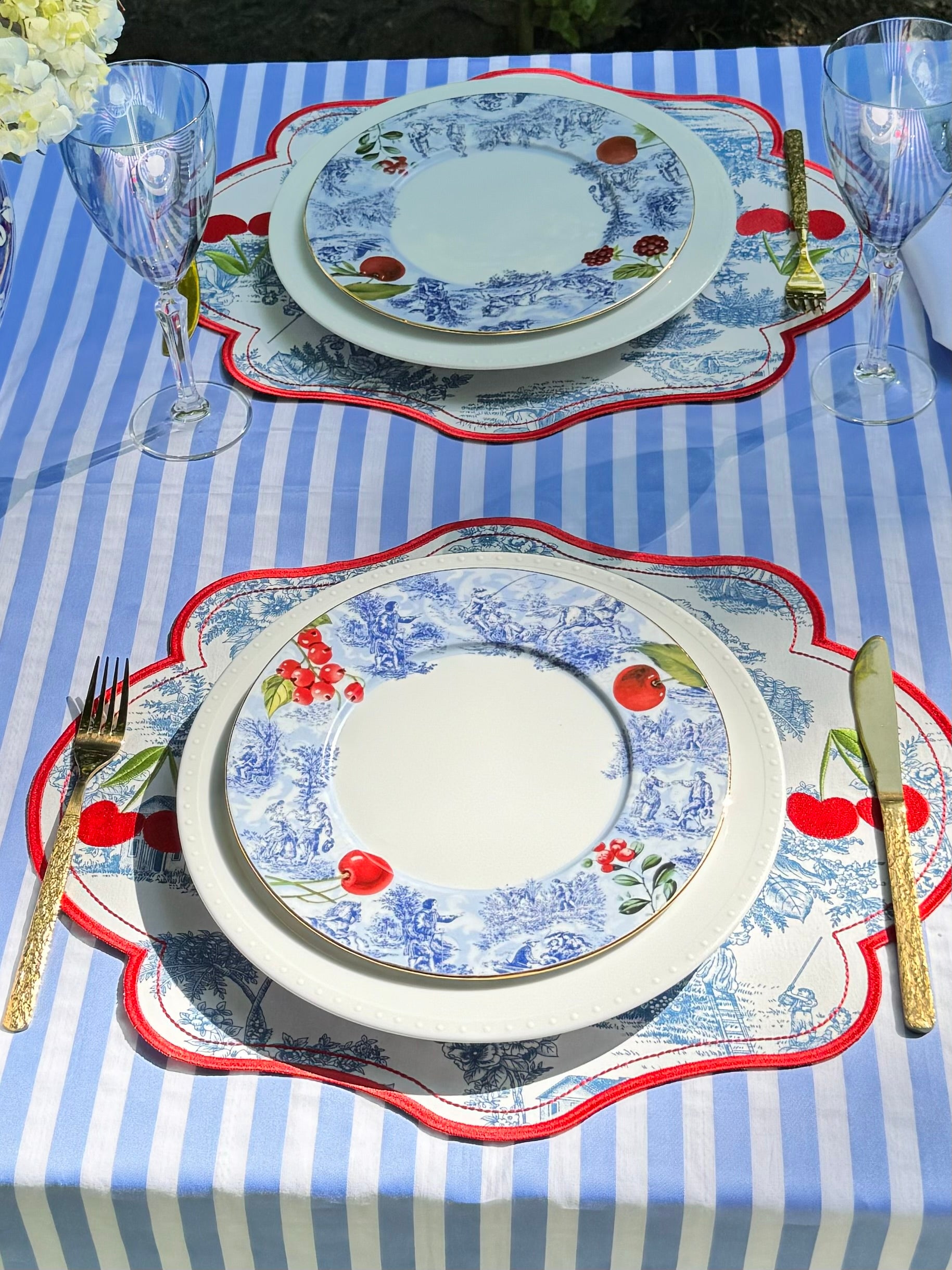 Toile & Cherry Placemat