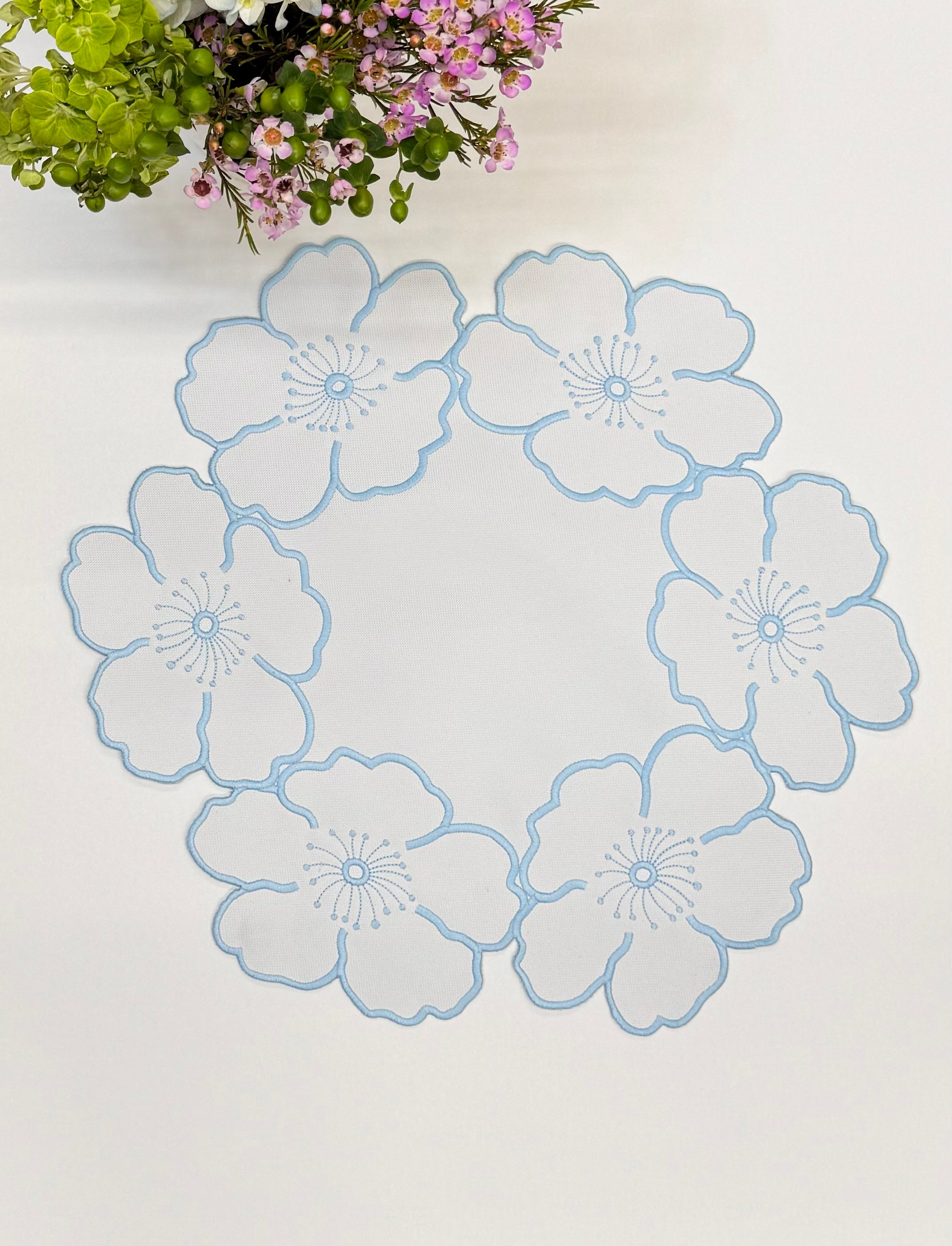 Hibiscus blue placemat