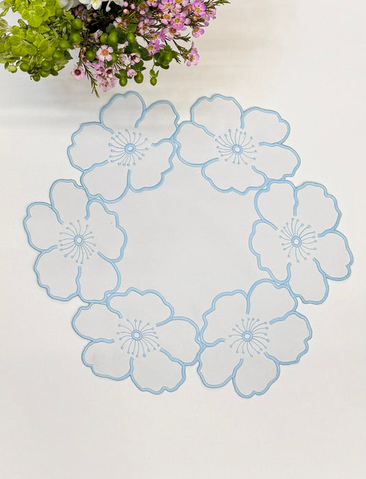 Hibiscus blue placemat