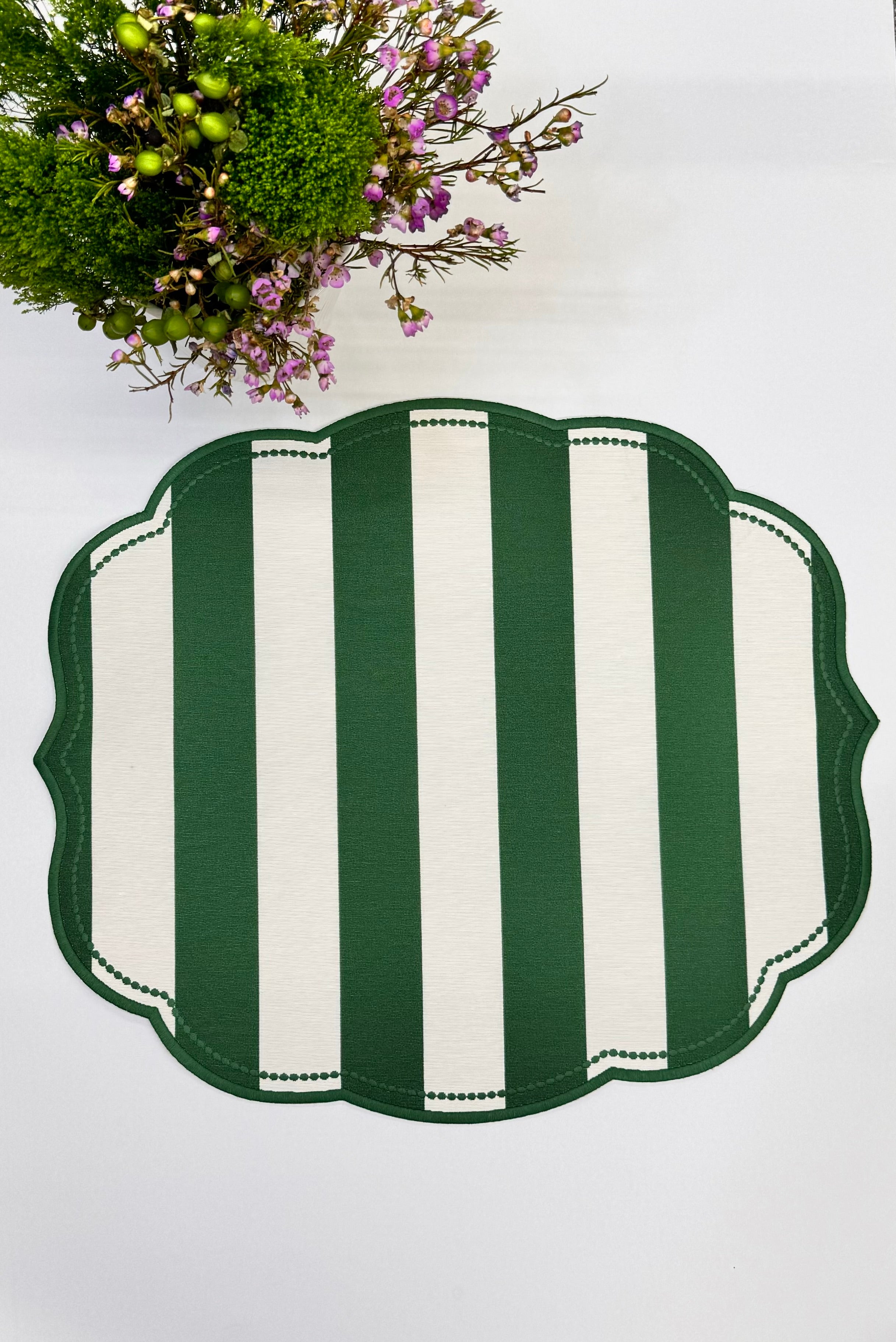 Dark Green Stripes Placemat