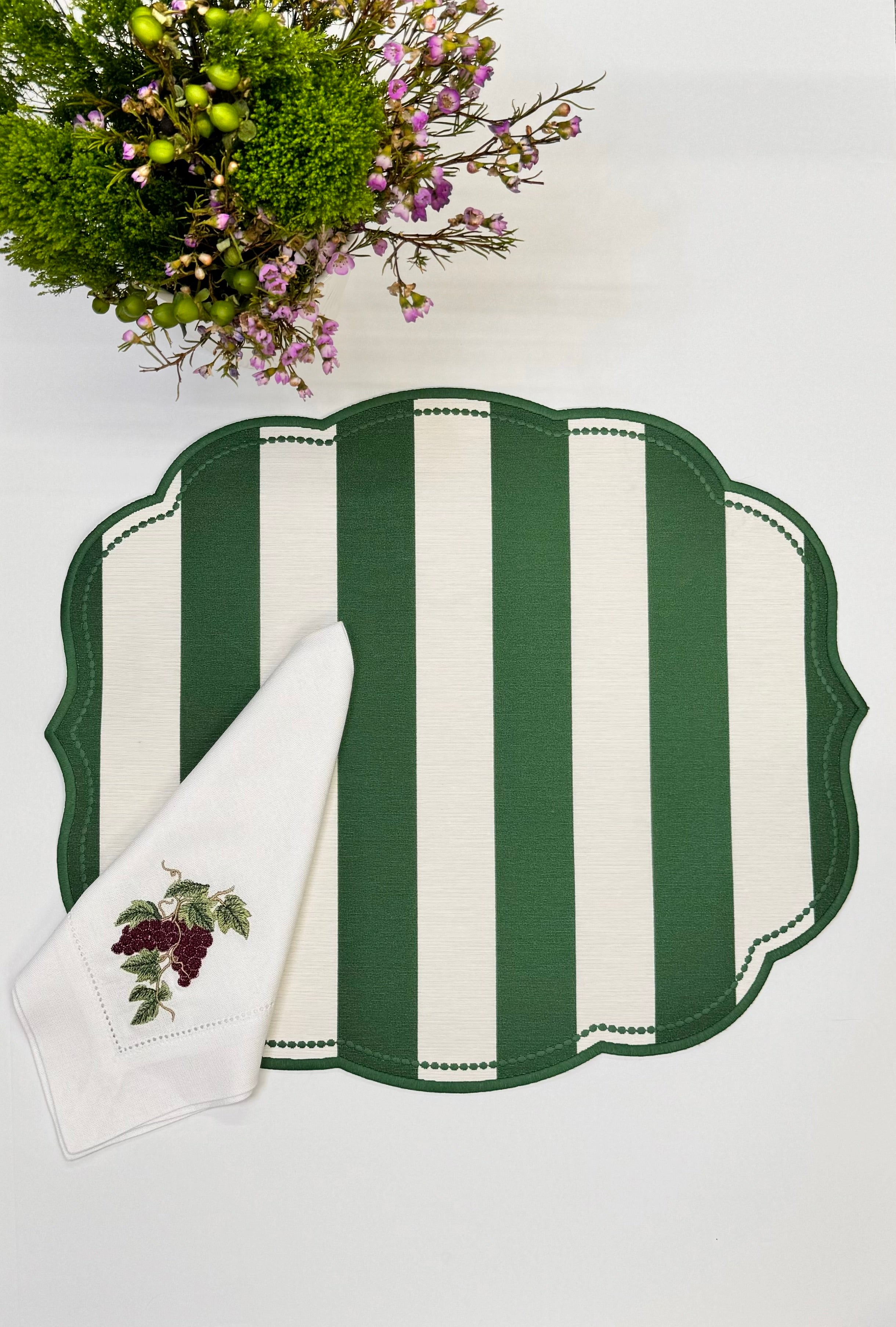 Dark Green Stripes Placemat