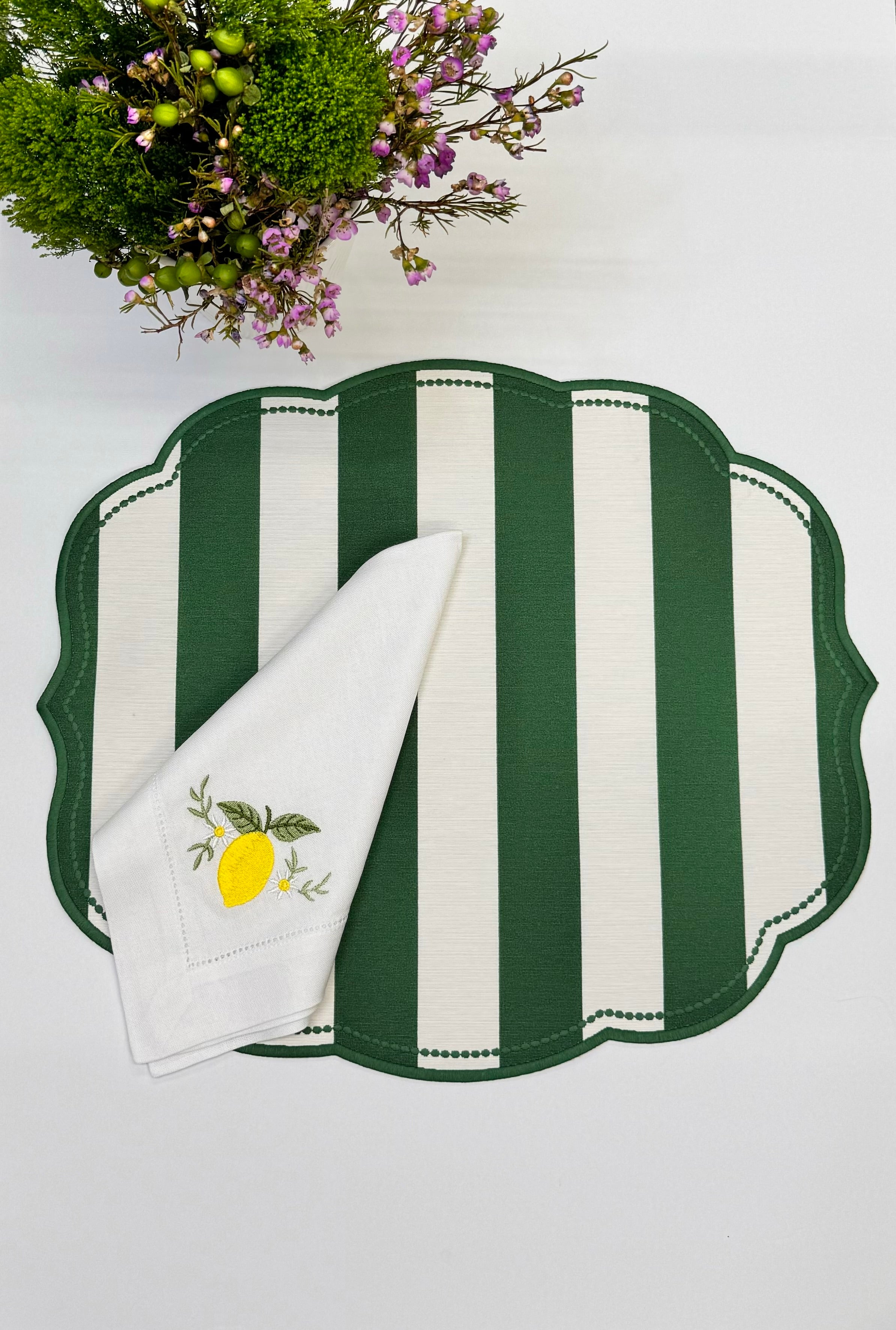 Dark Green Stripes Placemat