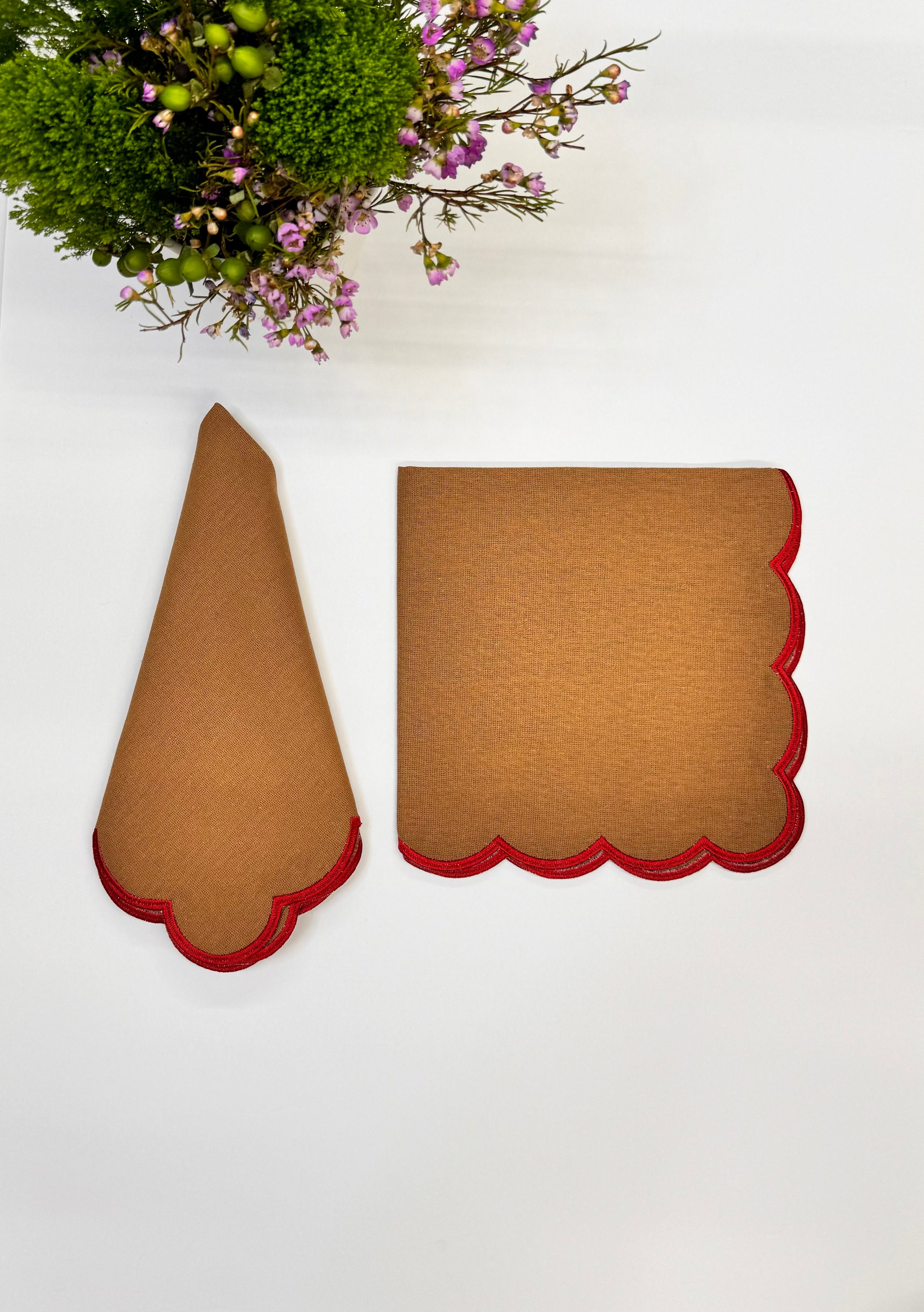 Caramel & Red Napkin