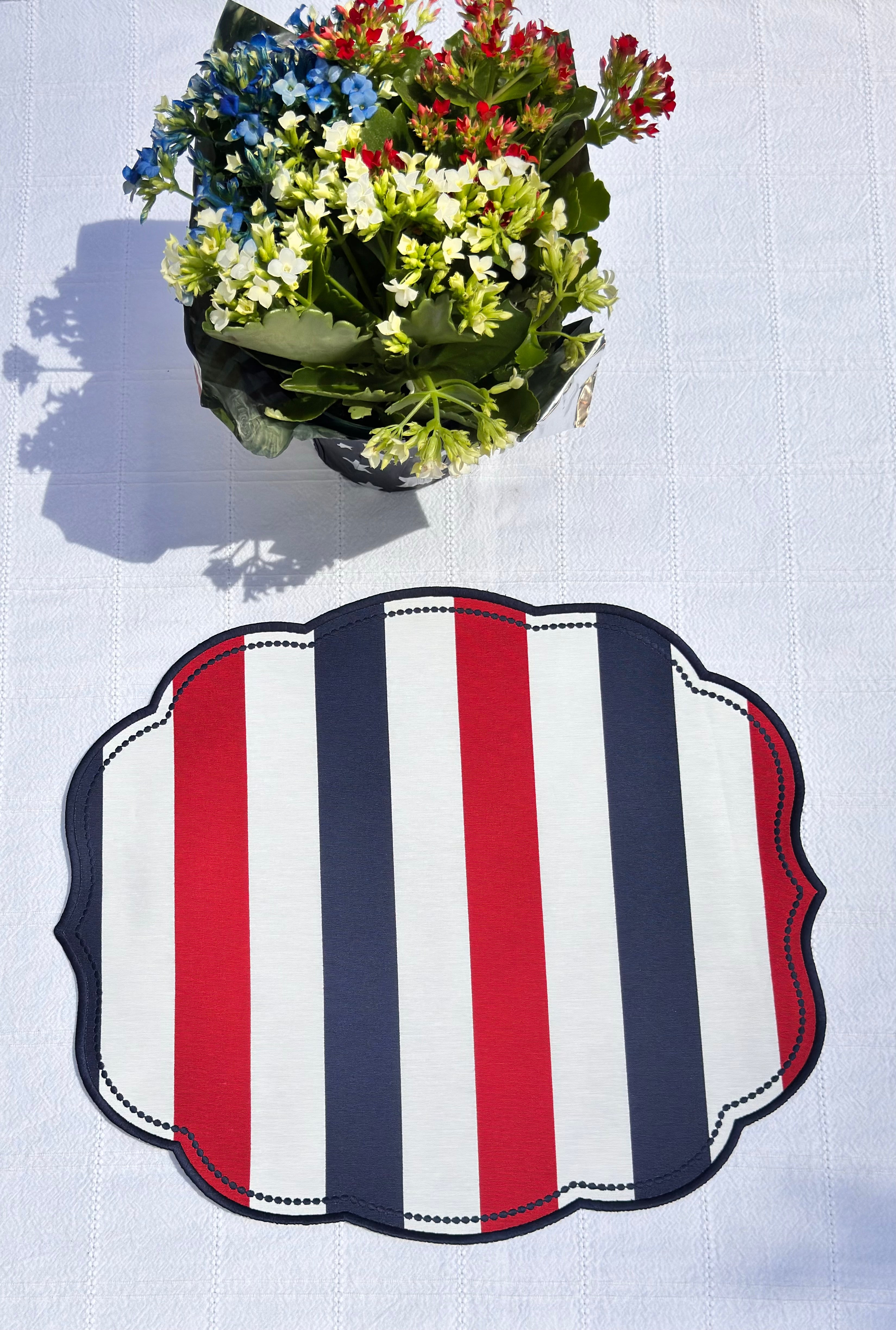 Blue/Red stripes placemat