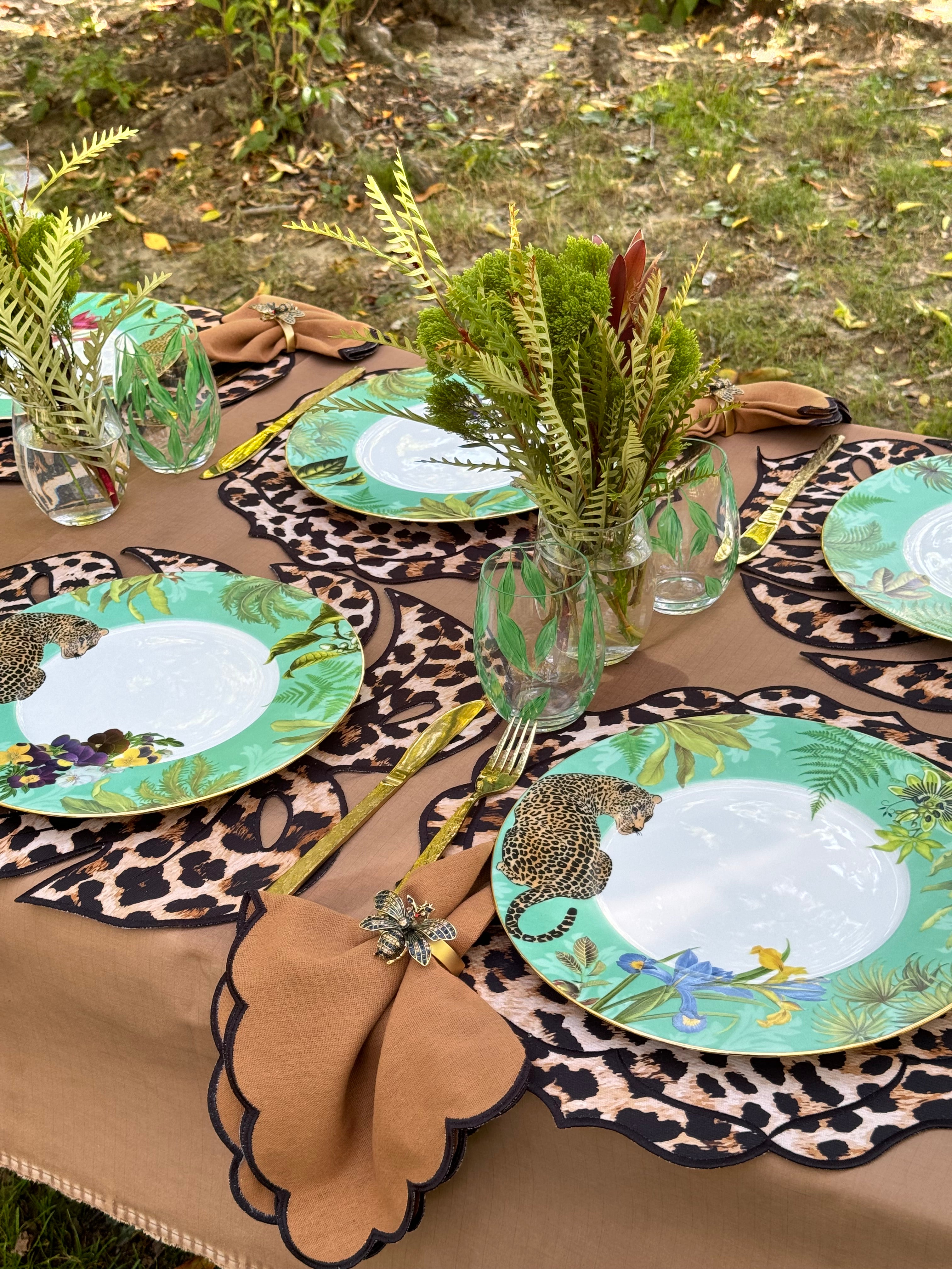 Leopard dinner plate