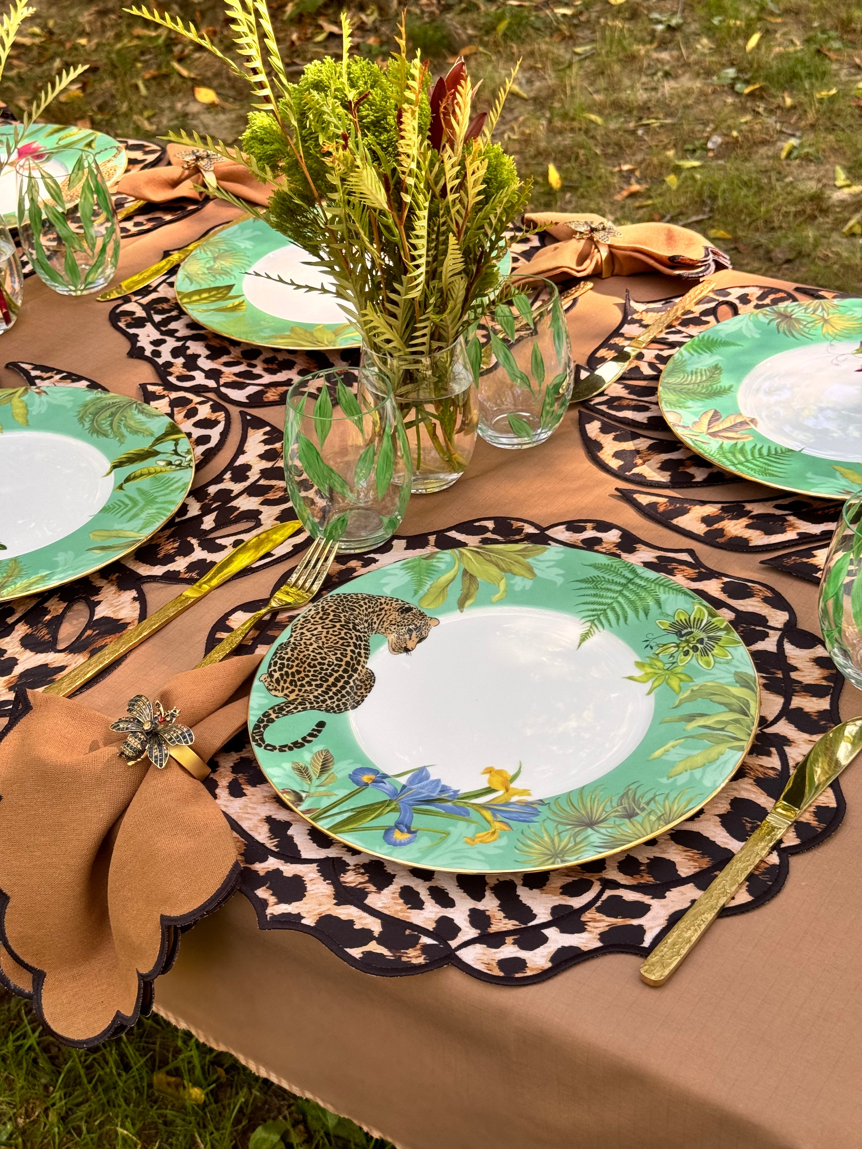 Leopard dinner plate